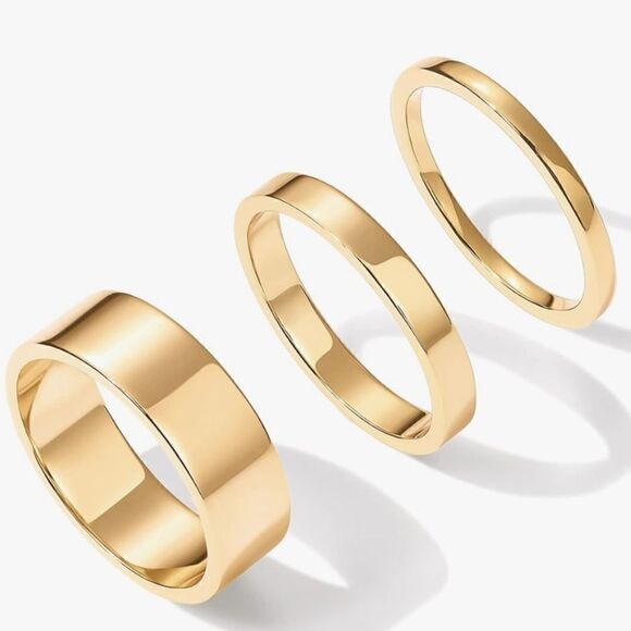 Set of 3 rose gold rings - Picture 3 of 4